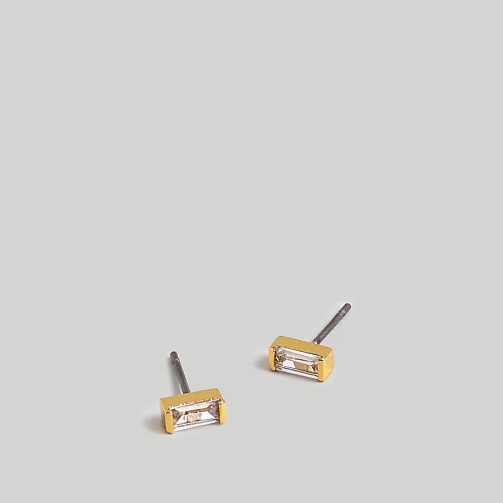 NWT! Madewell The Tennis Collection Baguette Crystal Stud Earrings